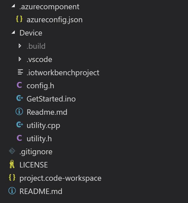 MXChip Device with Pressure, Humidity, Temperature Info using Azure IoT Workbench